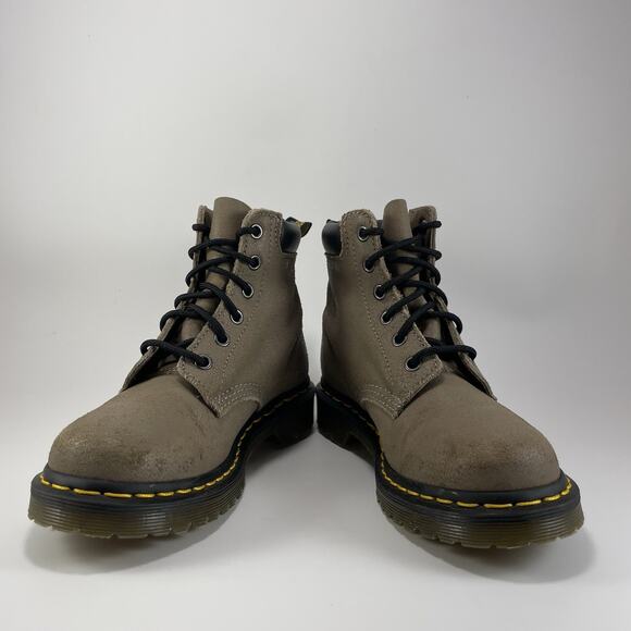Dr Martens Docs 939 Combat Style Boots Womens Size 5 Tan Brown Leather 6-Eye - Picture 9 of 11